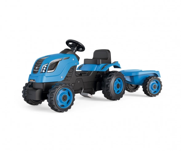 SMOBY Smoby Farmer XL Blue tractor + trailer