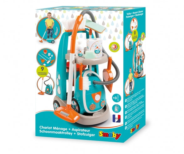 SMOBY Cleaning Trolley + Vacuum Cleaner