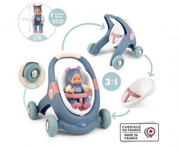 SMOBY Little Smoby Baby Walker 3 in 1 + Baby Doll
